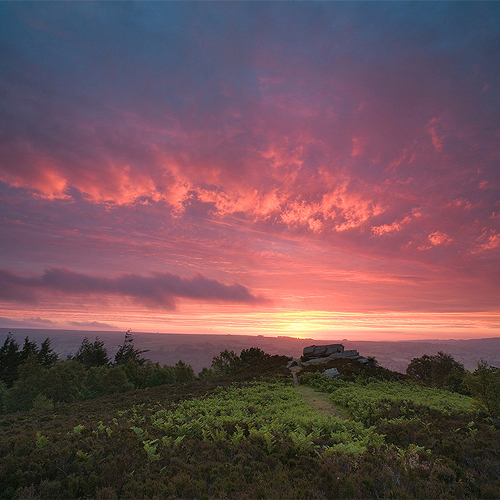 Nought Bank at sunrise, Pateley Bridge: Nought Bank at sunrise, Pateley Bridge
